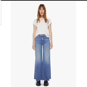 NWT MOTHER "The Looker Fray Ankle Girl Crush" jeans in faded stretch-denim Sz 26